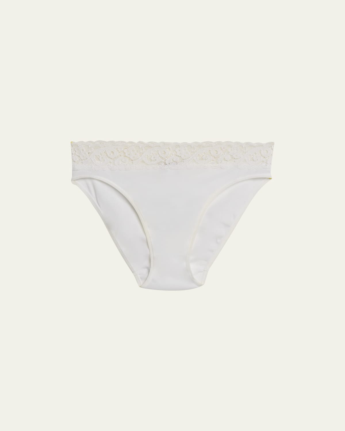 Hanro Moments High-cut Lace-trim Briefs In White