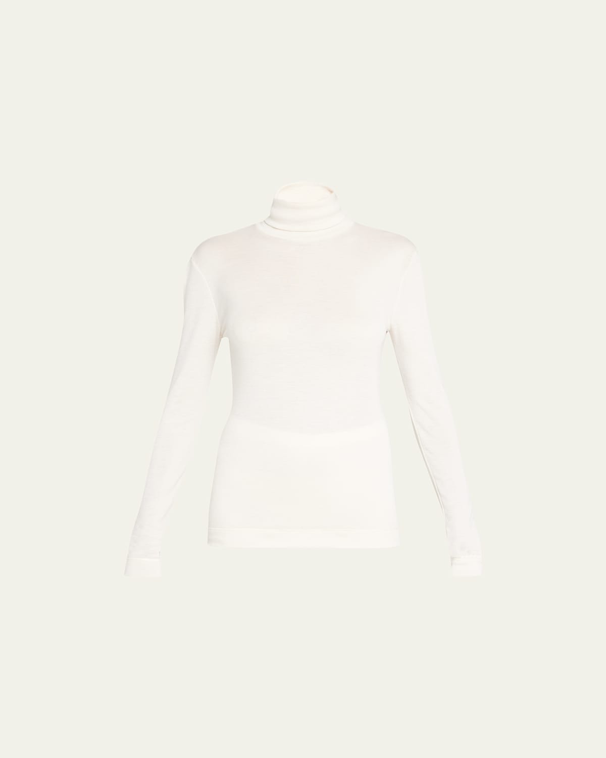 Hanro Silk-cashmere Turtleneck Top In Vanilla