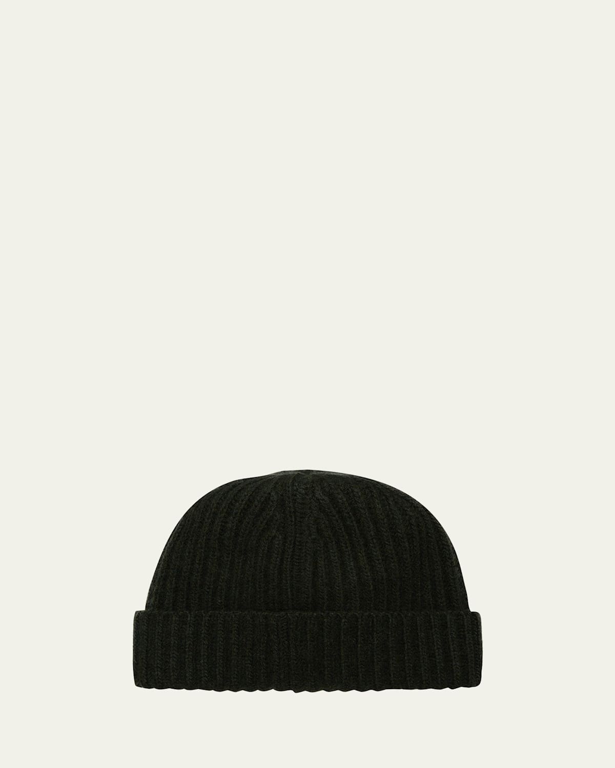 Bergdorf Goodman Men's Rib-knit Cashmere Beanie Hat In Green Pattern