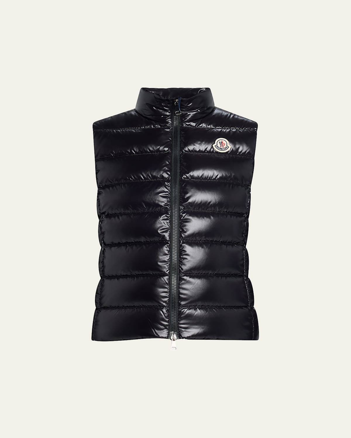 Moncler Ghany Down Vest In Dark Black