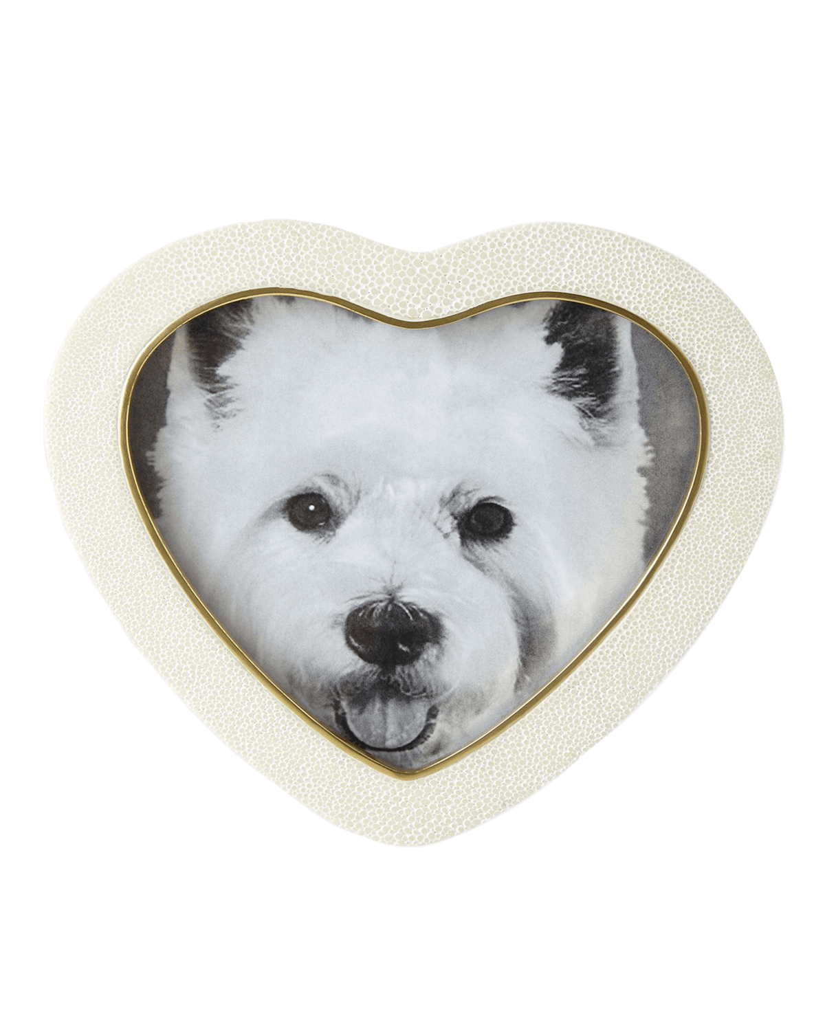 AERIN Cream Faux Shagreen Heart Picture Frame | Thumbnail 2
