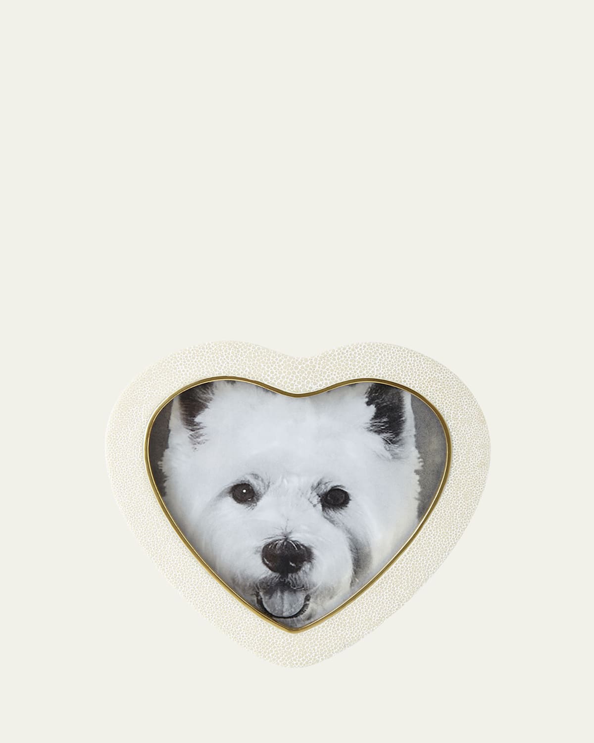 AERIN Cream Faux Shagreen Heart Picture Frame | Thumbnail 1