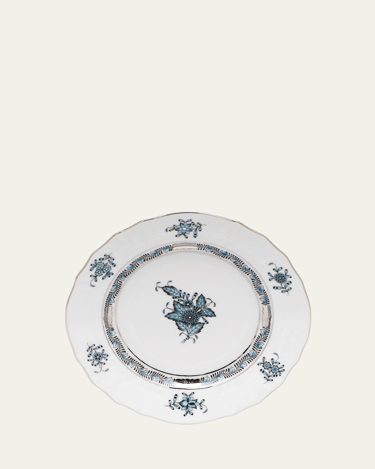 Herend Chinese Bouquet Turquoise & Platinum Bread & Butter Plate