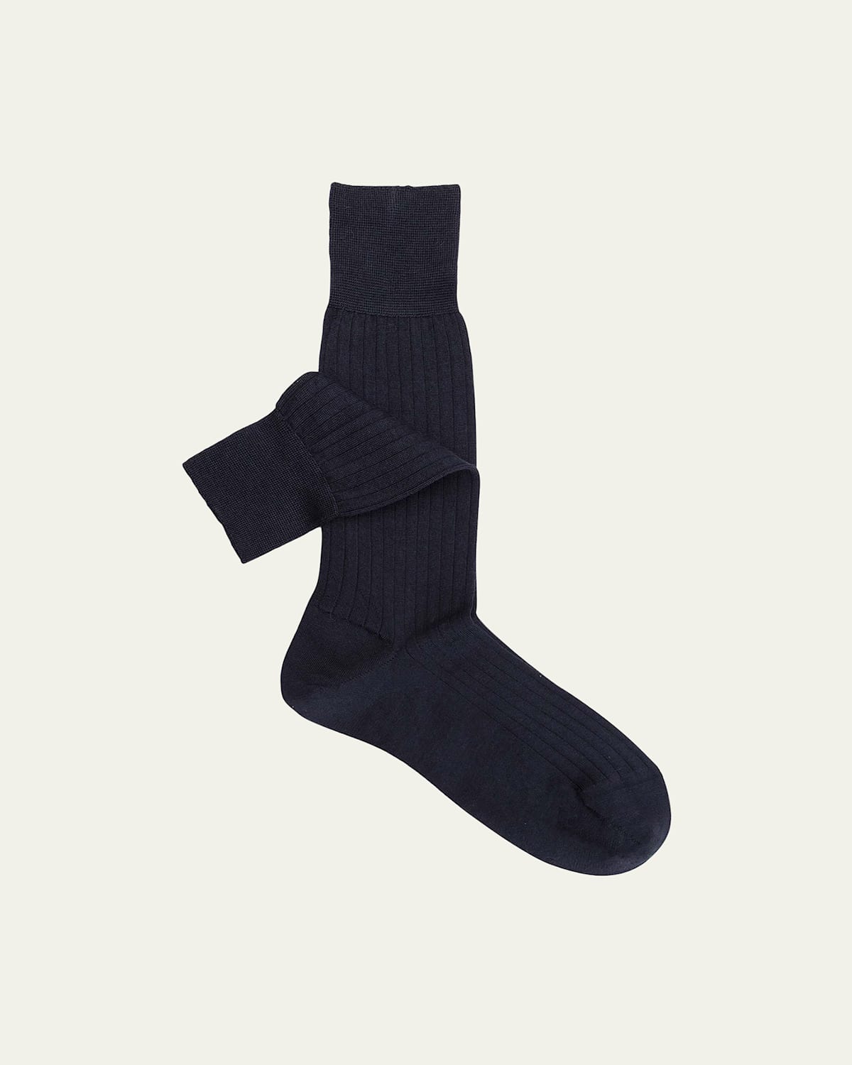 Sozzi Calze Men's Cashmere-silk Crew Socks In Navy