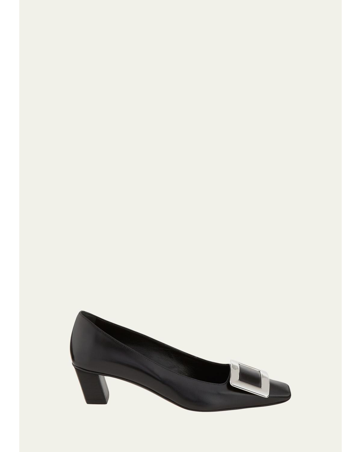 Decollete Belle Vivier Leather Ballerina Pumps