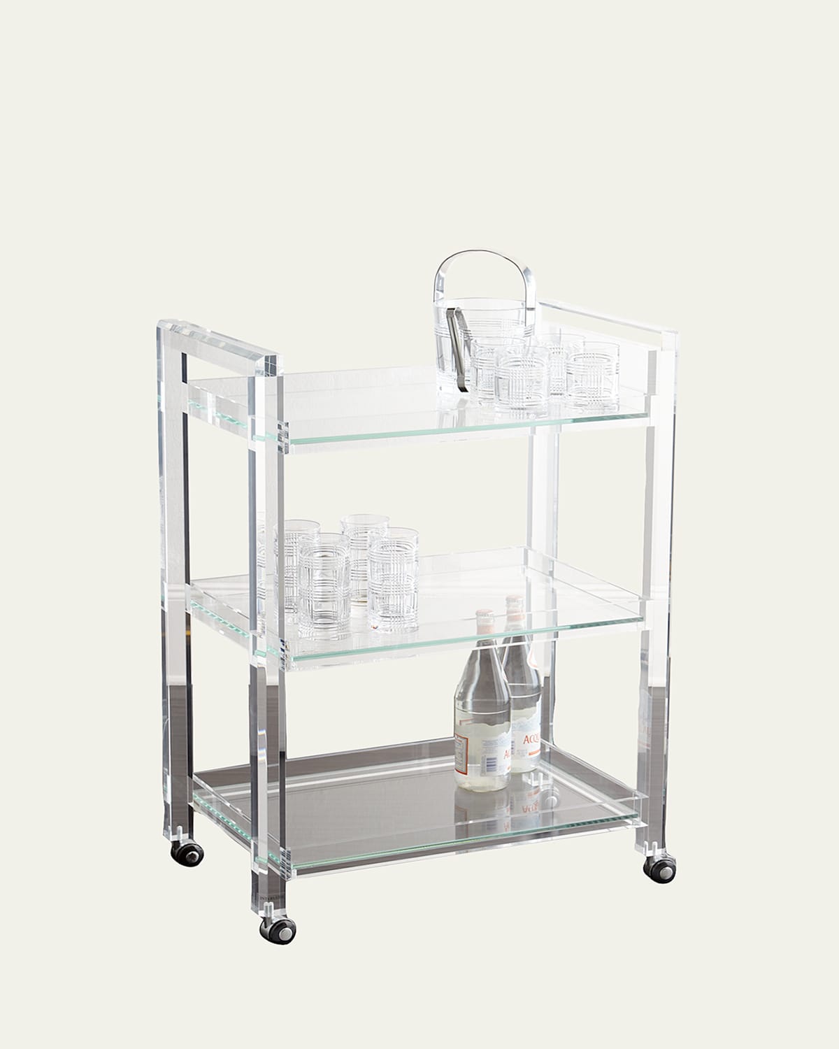 Interlude Home Ava Acrylic Bar Cart In Clear