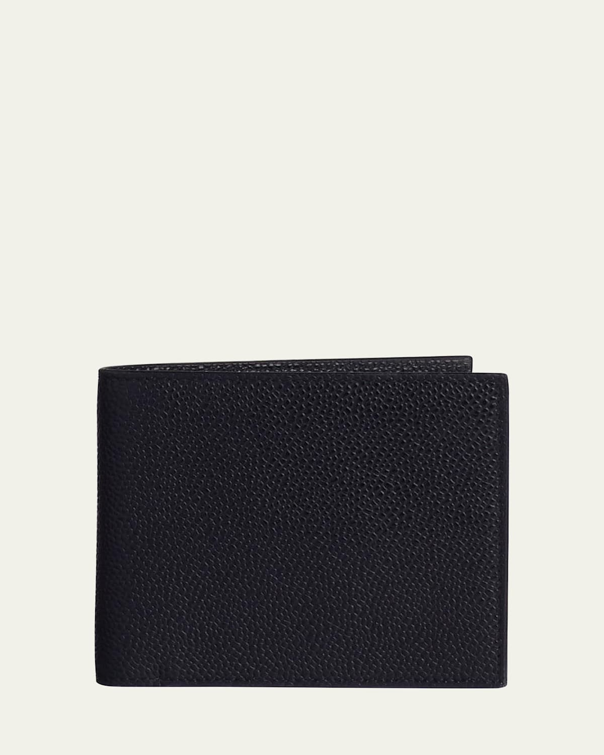 Thom Browne Men's Pebbled Leather Billfold Wallet In Black