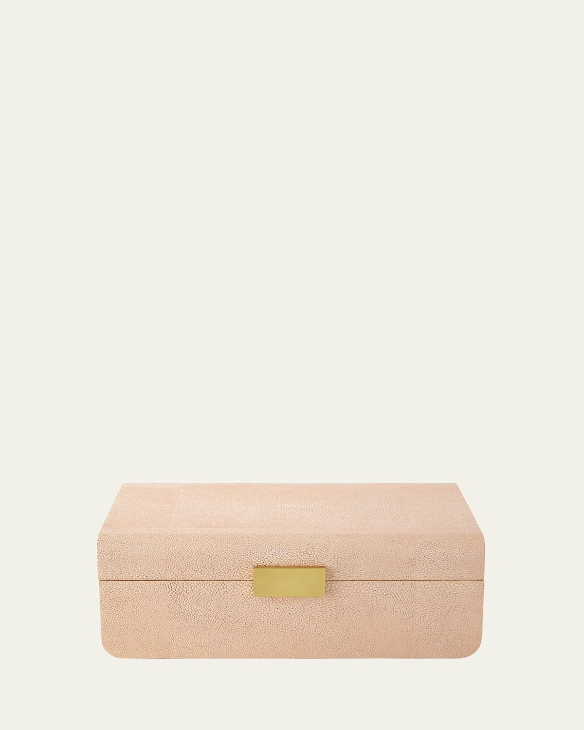 Aerin Large Blush Modern Faux-shagreen Decorative Box