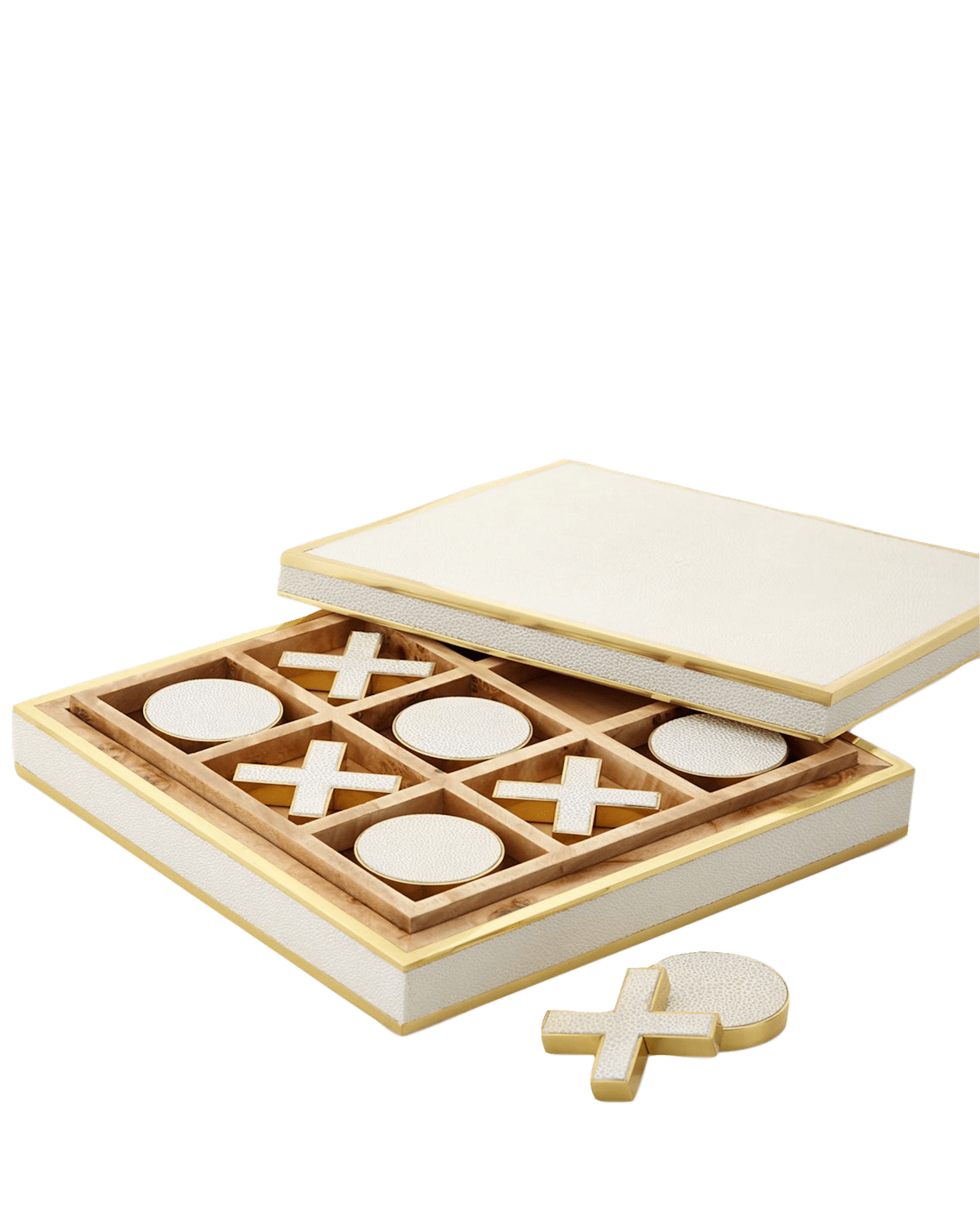 AERIN Cream Faux-Shagreen Tic Tac Toe | Thumbnail 2