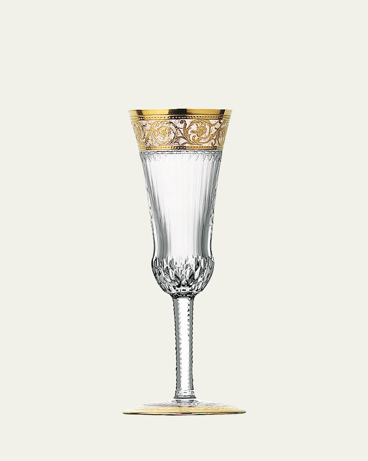 Saint Louis Crystal Thistle Gold Champagne Flute