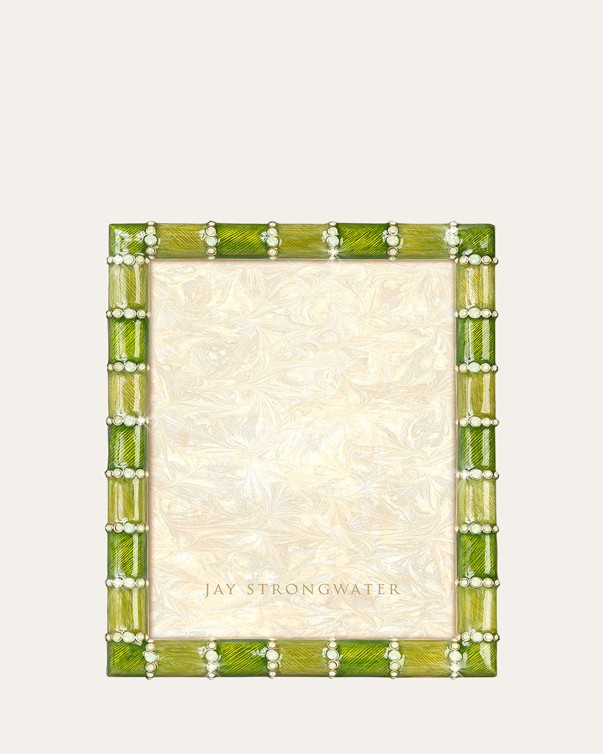 Jay Strongwater Striped Frame, 5" X 7" In Green