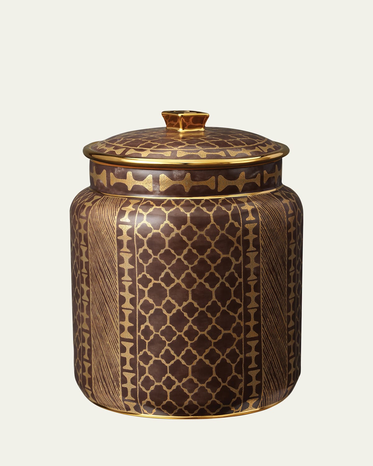L'objet X Fortuny Ashanti Medium Canister, 9" In Brown