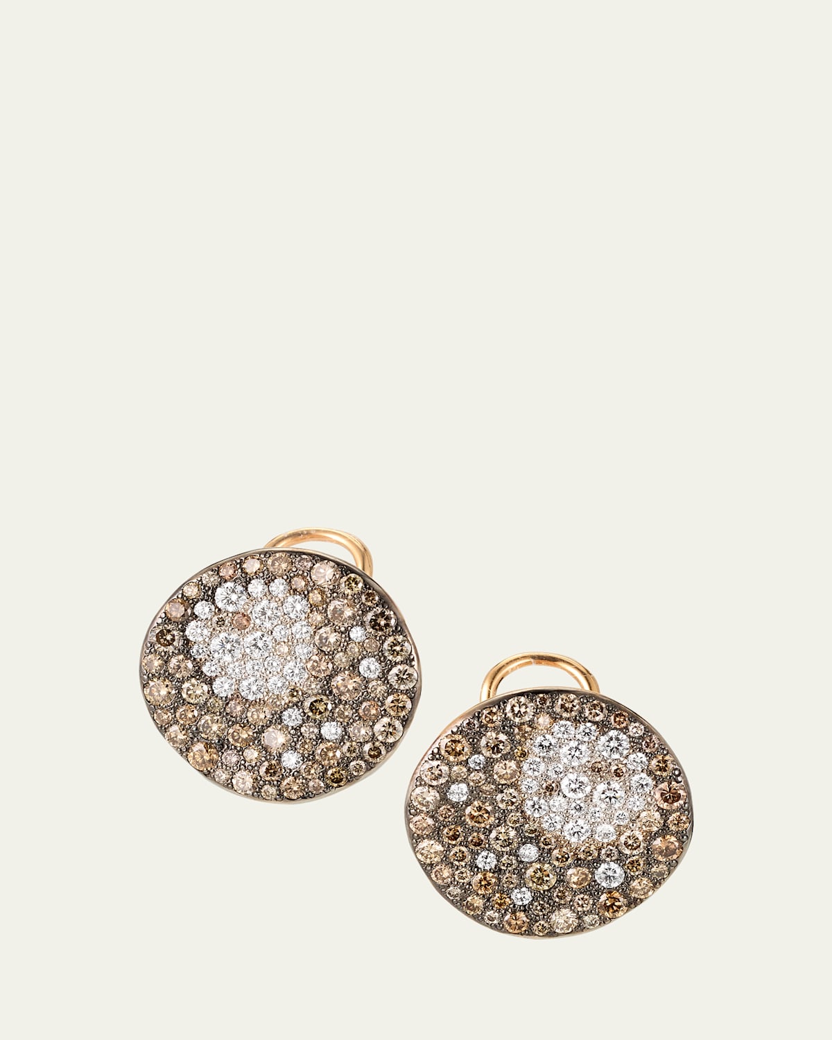Sabbia Rose 18K Rose Gold Stud Earrings with Brown Diamonds