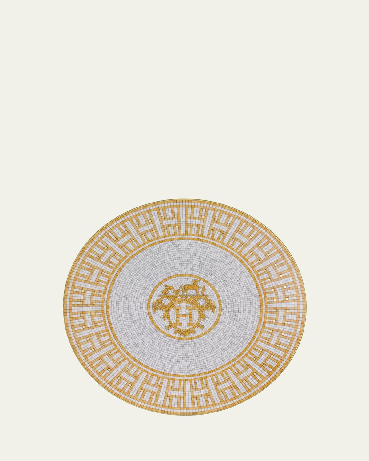 Pre-owned Hermes Mosaique Au 24 Dessert Plate In Multi