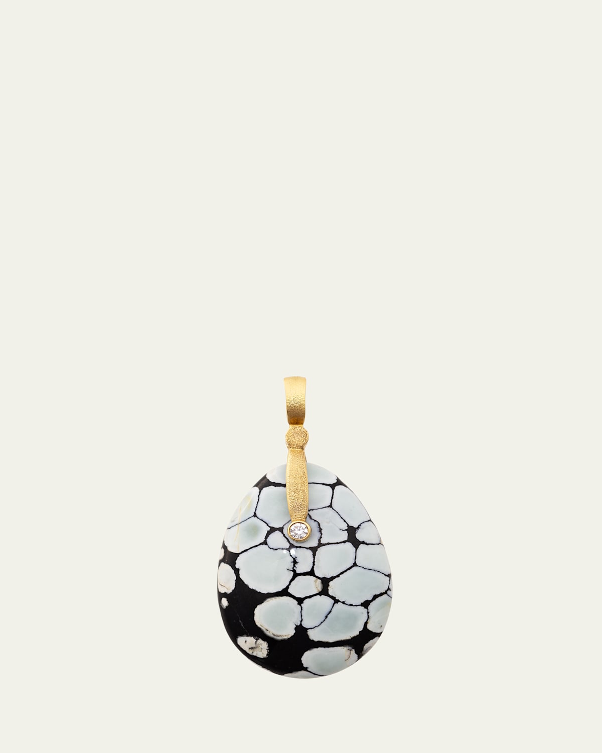 18K Yellow Gold Sticks and Stones Diamond and Australian Variscite Pendant