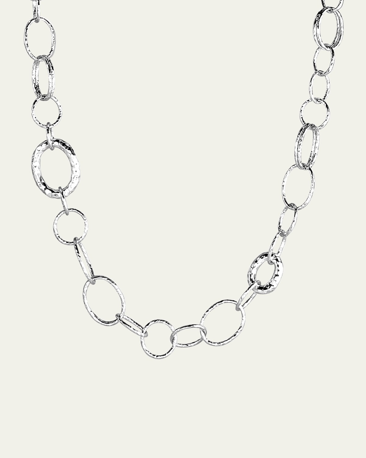 Ippolita Long Hammered Bastille Necklace in Sterling Silver