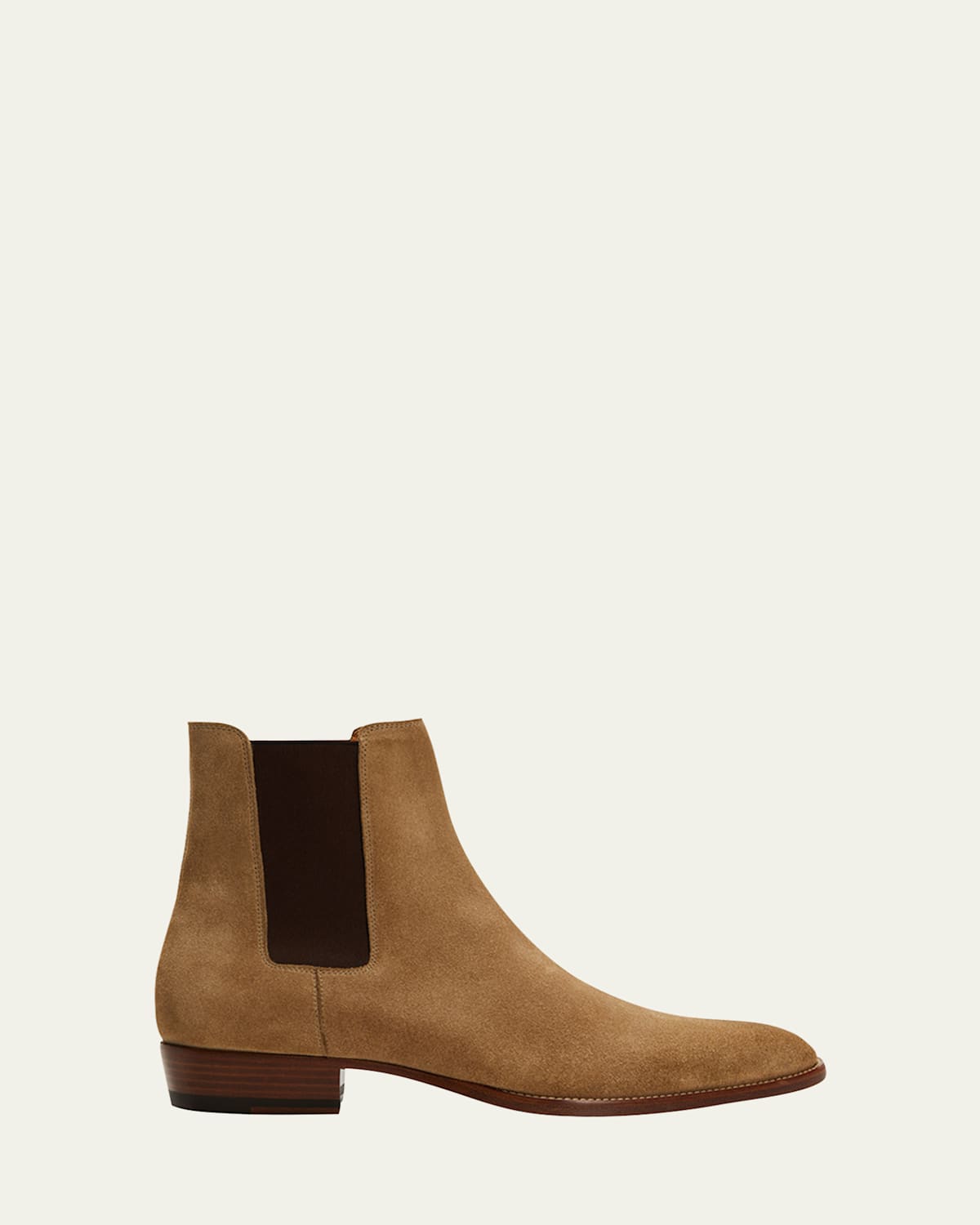 Saint Laurent Eddie Suede Chelsea Boot In Light Brown