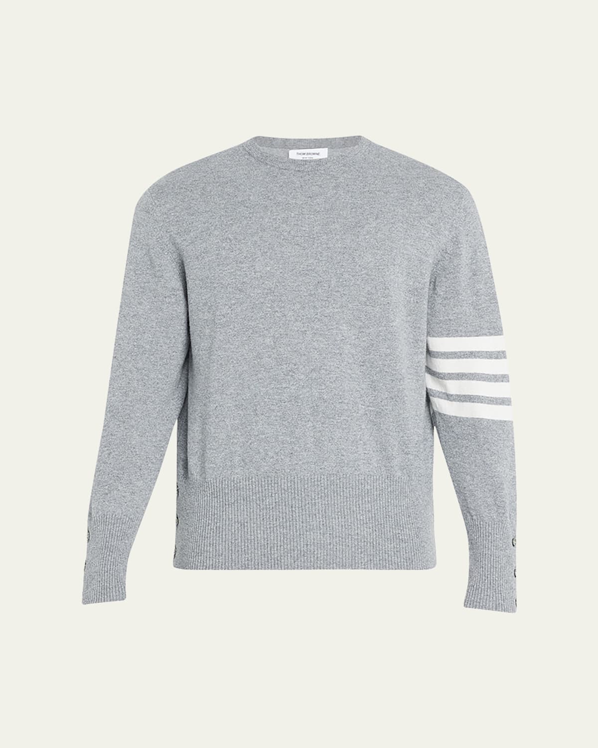 Men's Striped-Sleeve Cashmere Sweater