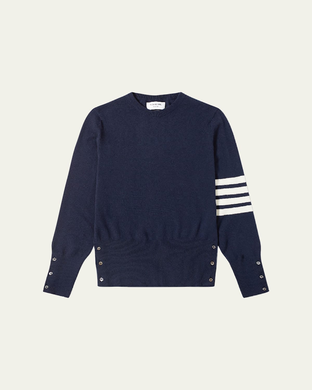 Thom Browne Men's Striped-Sleeve Cashmere Sweater