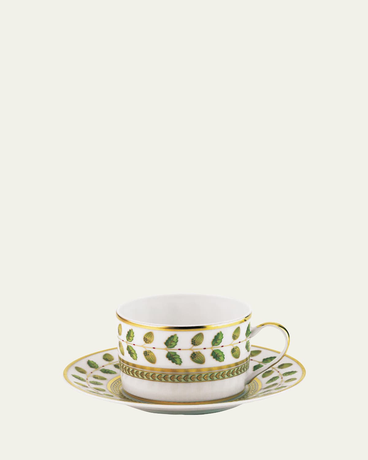 Bernardaud Constance Saucer In White,green,gld
