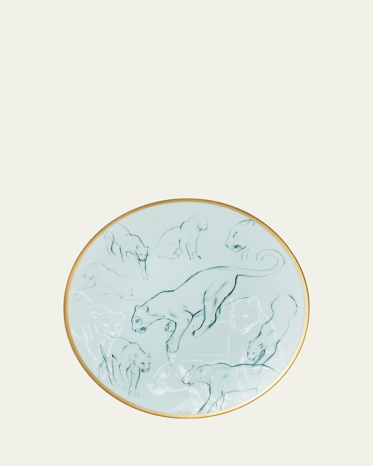 Pre-owned Hermes Felines Carnets D'equateur Bread & Butter Plate In Multi