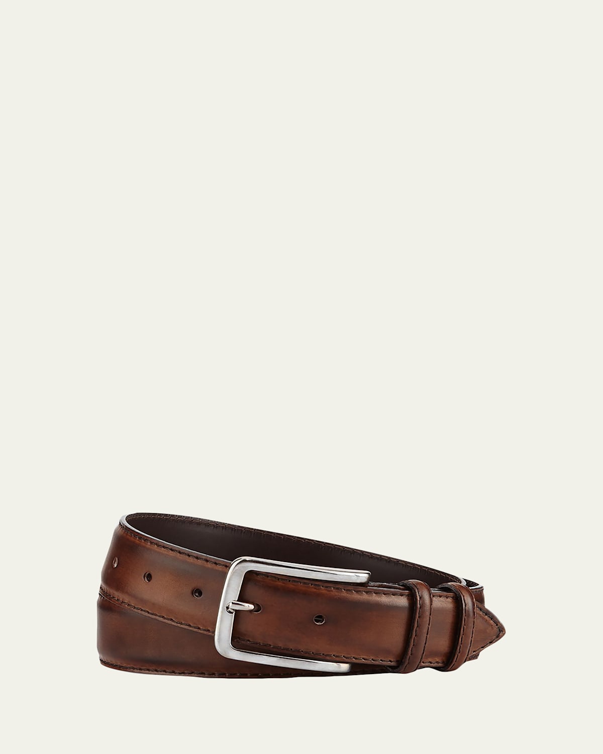 Men's 35mm Burnished Leather Belt