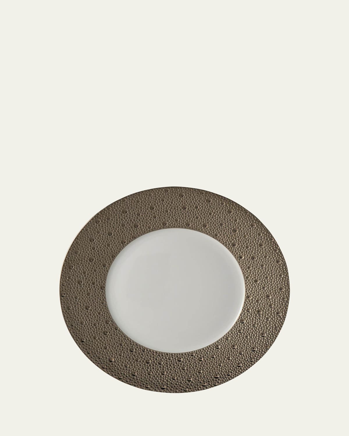 Bernardaud Ecume Platinum Dinner Plate In White, Platinum
