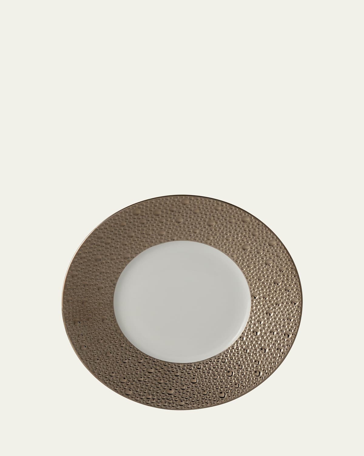 Bernardaud Ecume Platinum Salad Plate In White, Platinum