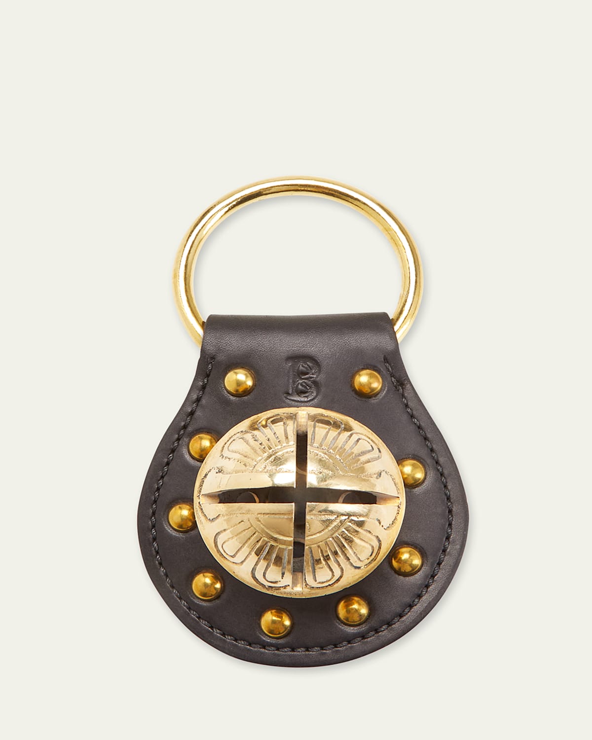 Belsnickel Enterprises Studded Brass Bell, Black In Black