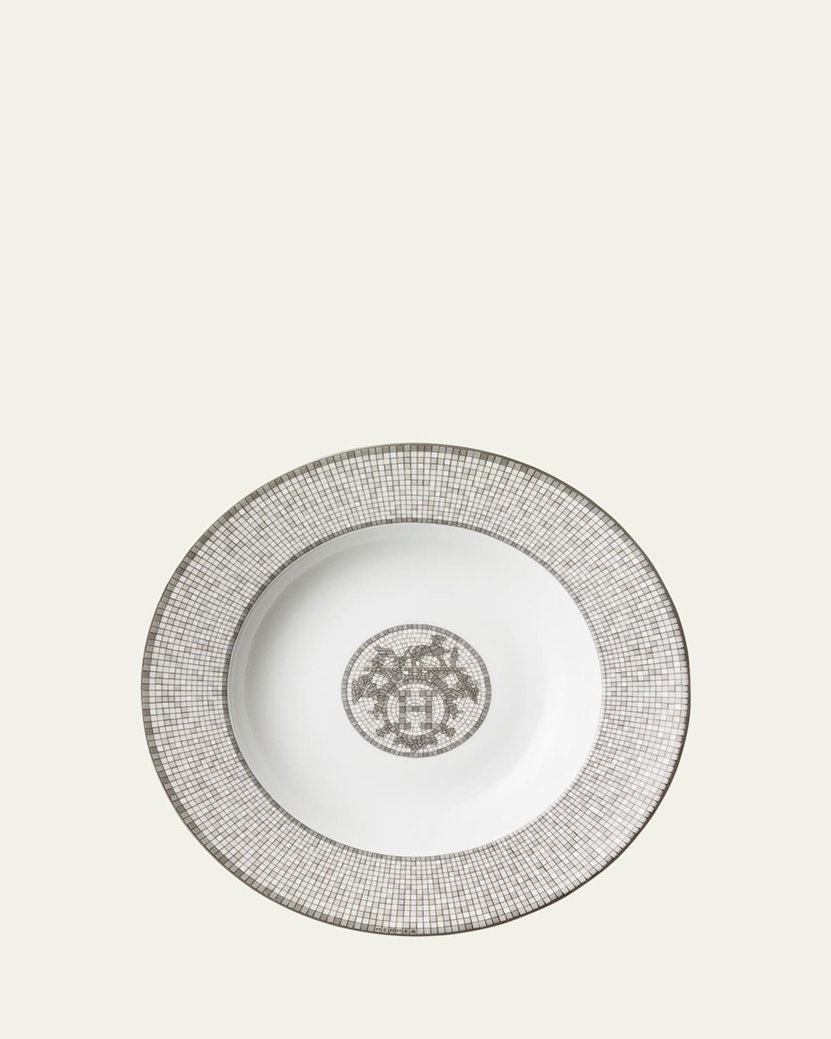 Pre-owned Hermes Mosaique Au 24 Soup Plate In Assorted