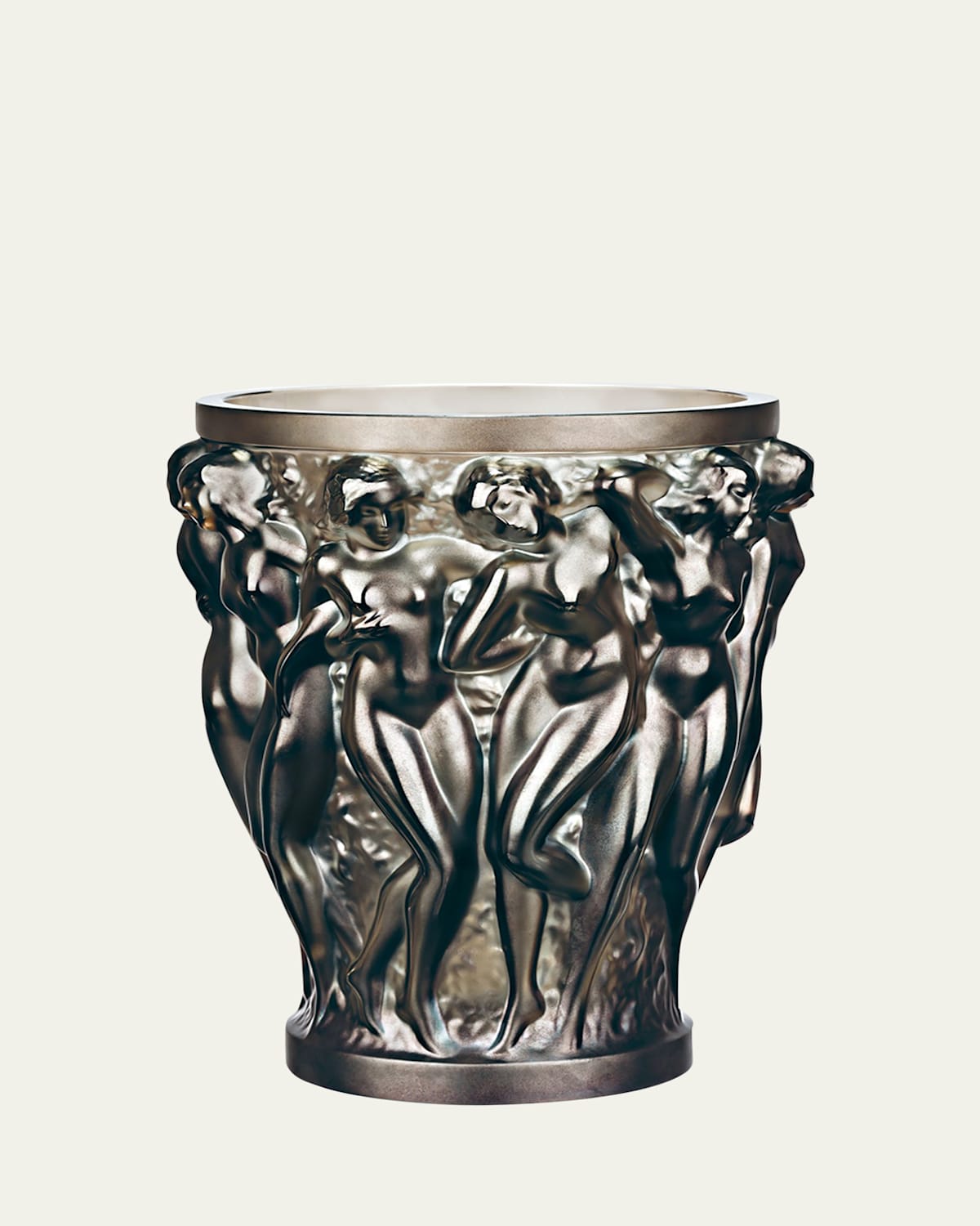 Lalique Bacchantes Bacchantes Small Vase In Bronze