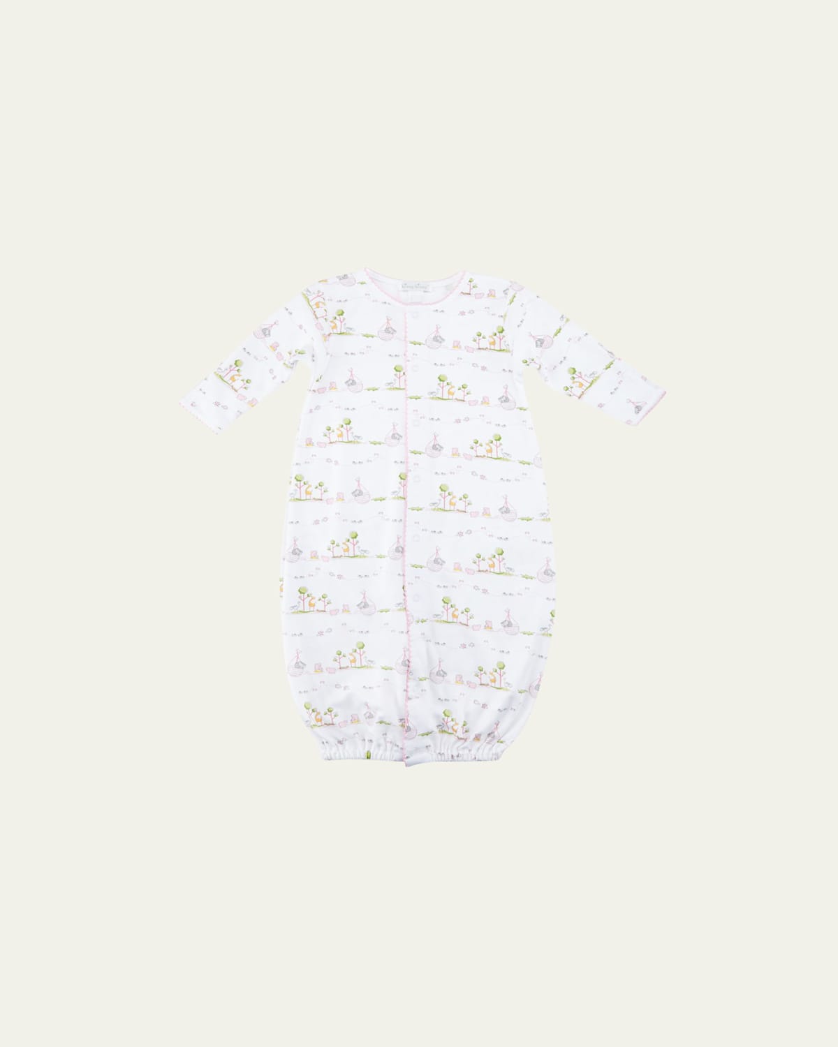Kissy Kissy Kids' Noah's Ark Printed Convertible Sleep Gown In Pink