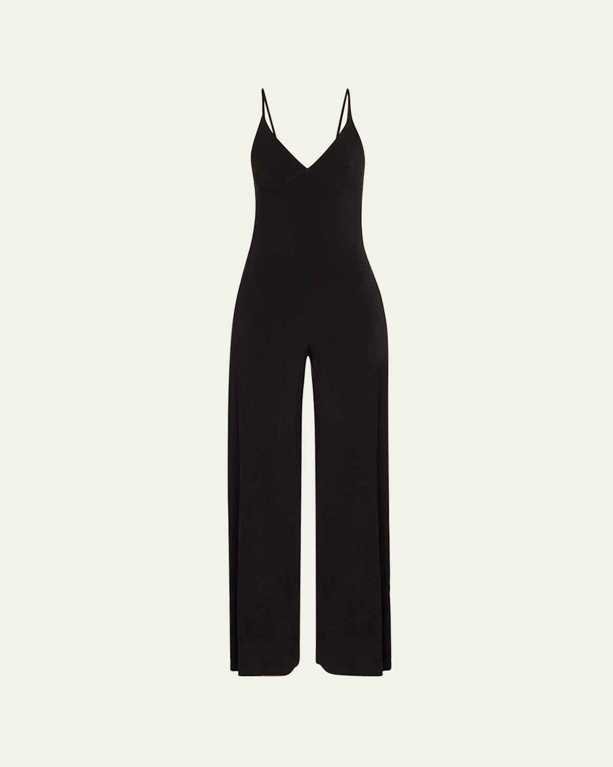 Wide-Leg Slip Jumpsuit, Black