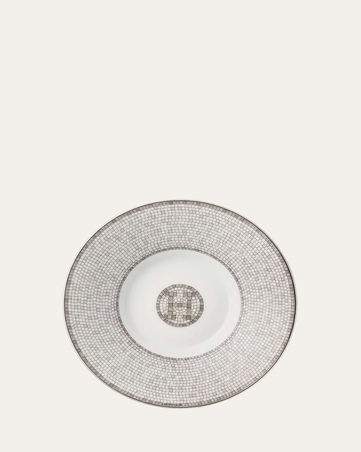 Pre-owned Hermes Mosaique Au 24 Platinum Coffee Cup And Saucer Set In Multi