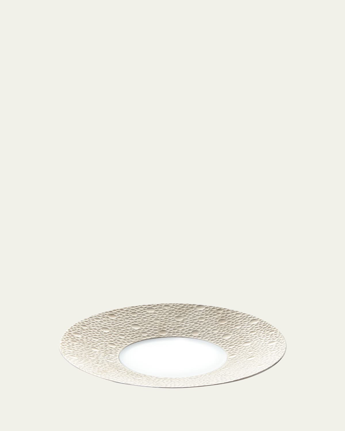 Bernardaud Ecume Platinum Tea Saucer In White, Platinum