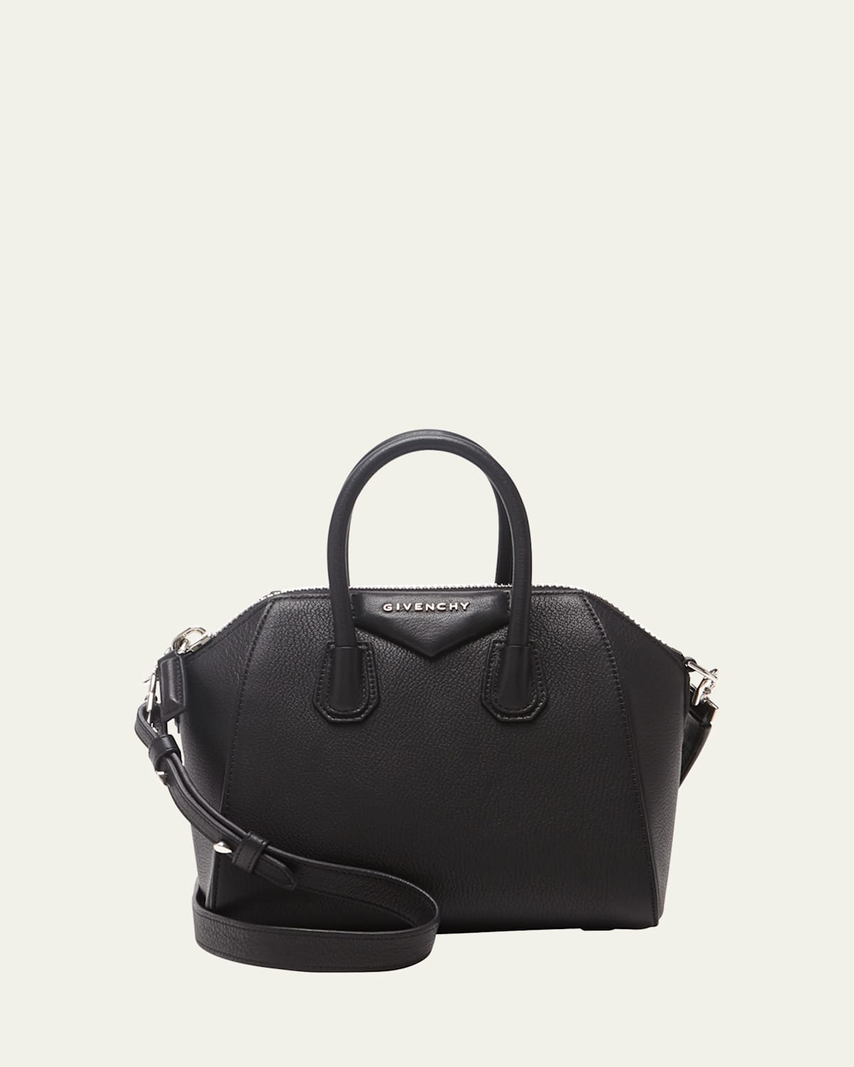 Givenchy Antigona Medium Grained Leather Bag In Black