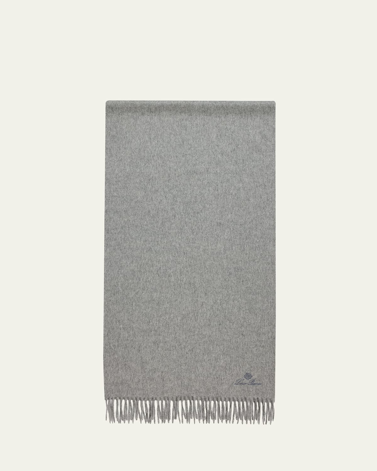 Loro Piana Cashmere Sciarpa Grande Fringe-trim Scarf In Flannel Melange