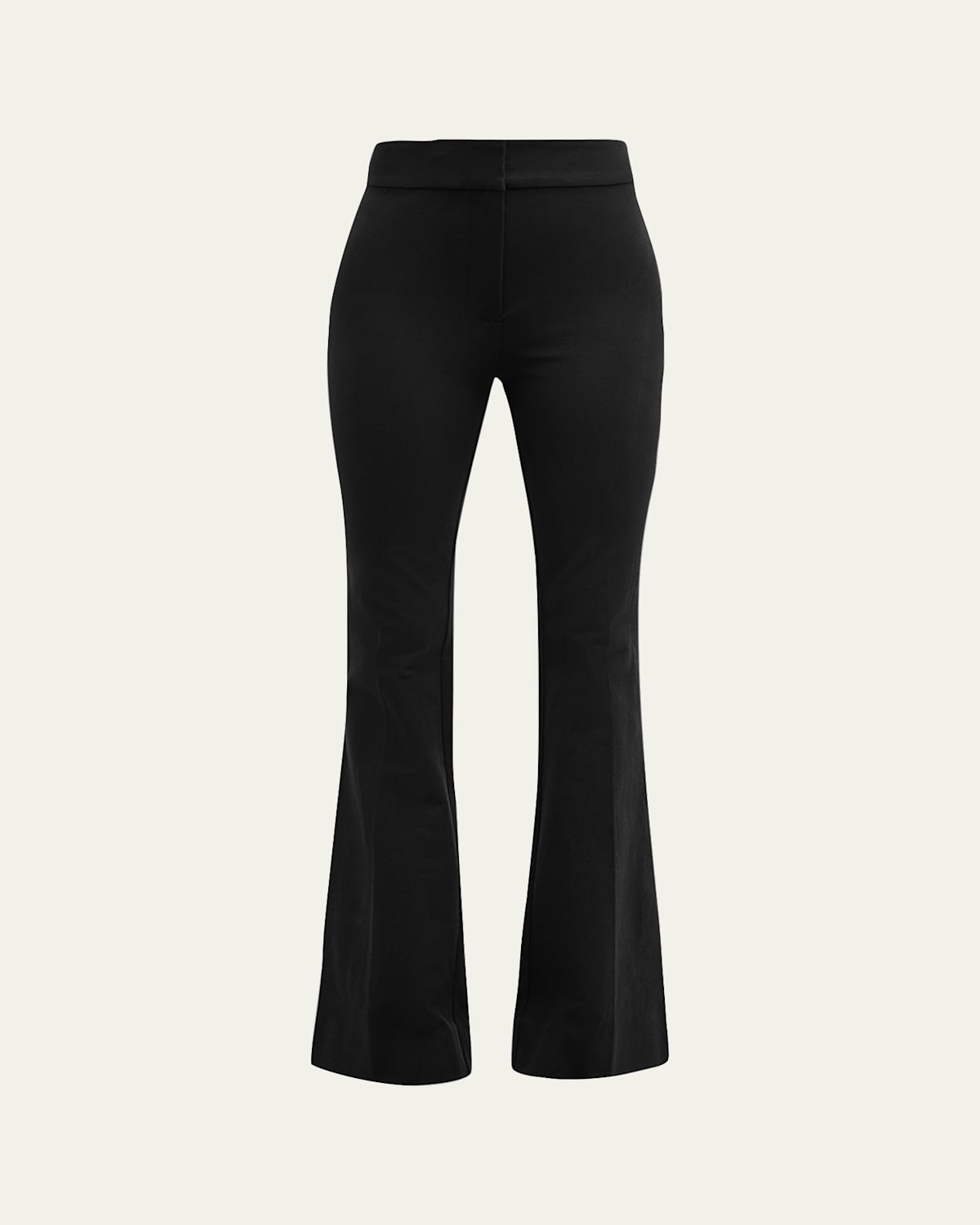 Derek Lam 10 Crosby Maeve Slit Hem Stretch Cotton Flare Trousers In Black