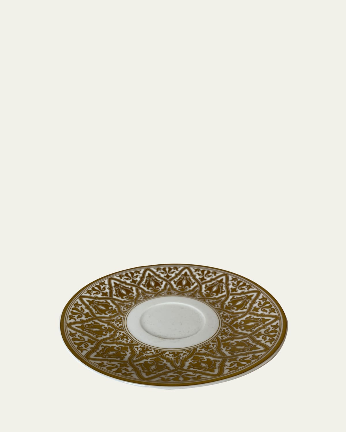 Bernardaud Venise Teacup Saucer In White/gold