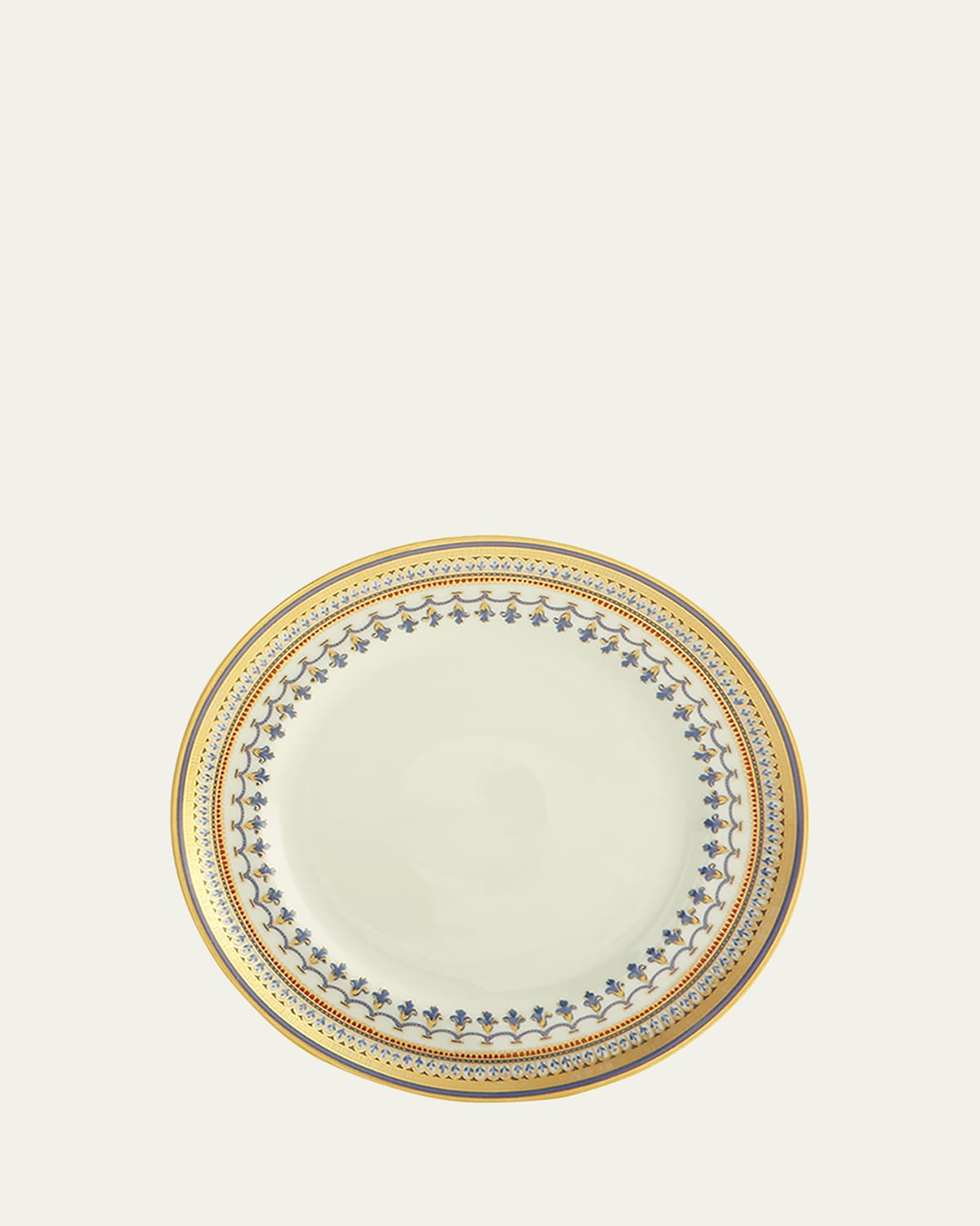 Mottahedeh Chinoise Blue Bread & Butter In Gold/blue