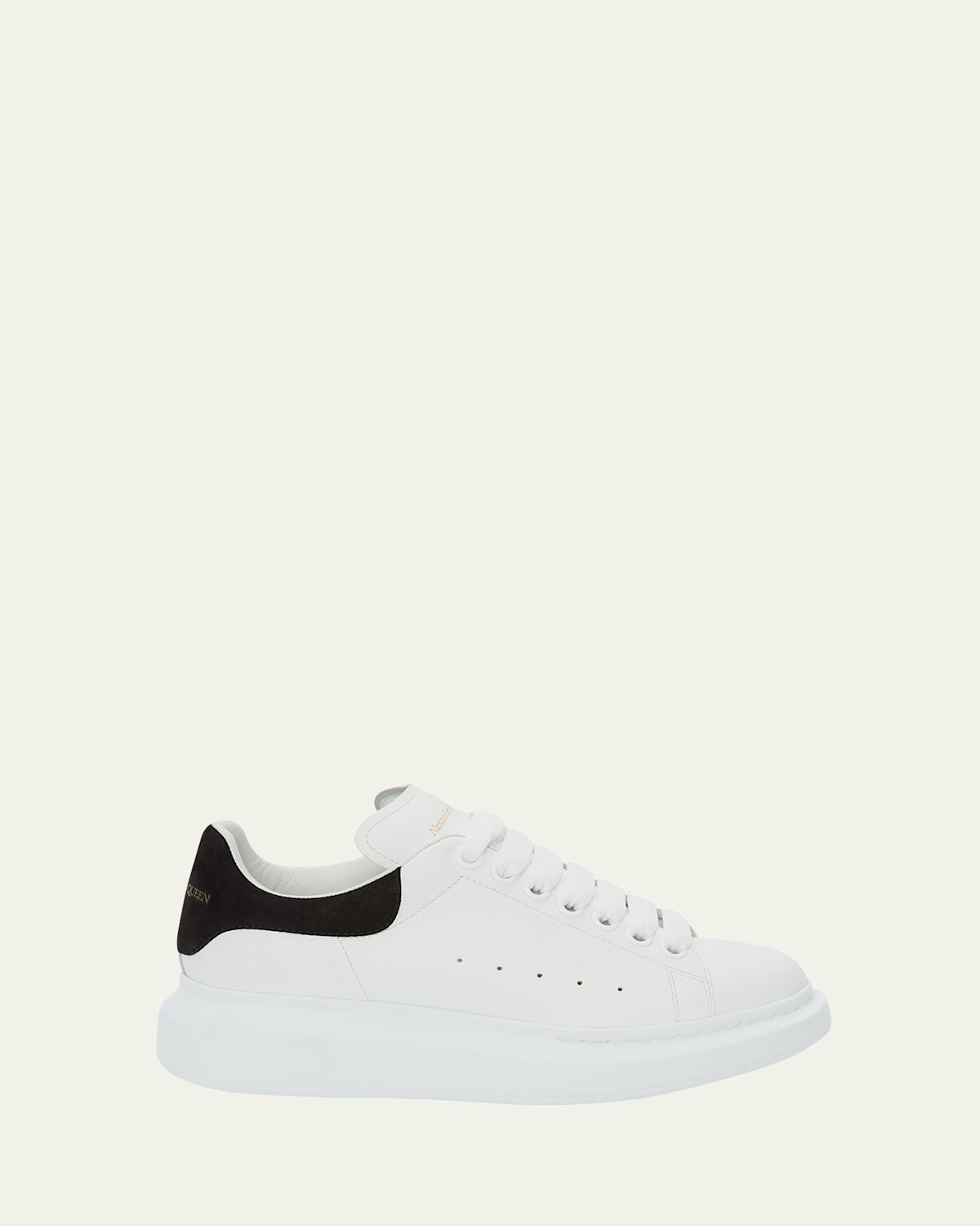 Alexander Mcqueen White Oversized Sneakers With Strass Black Spoiler In White/black