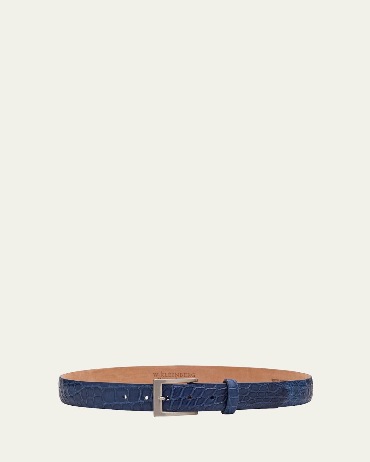 W. Kleinberg Men's Matte Alligator Belt In Blue