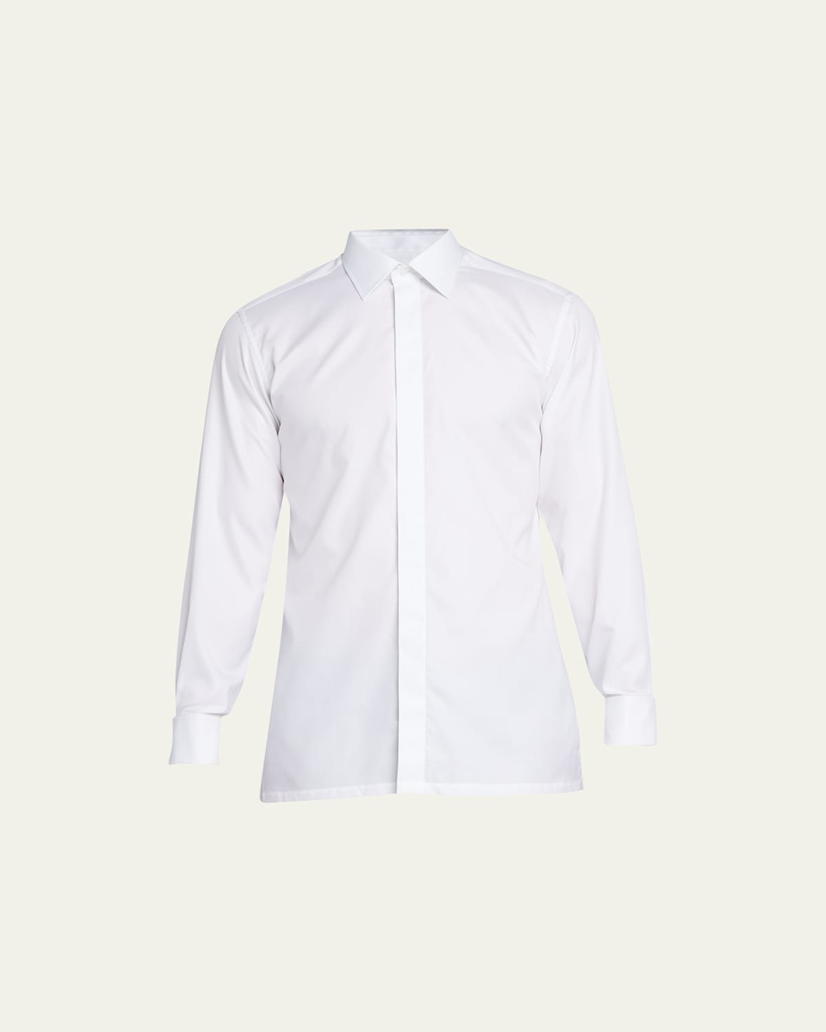 Men's Slim Fit Covered Placket Dress Shirt
