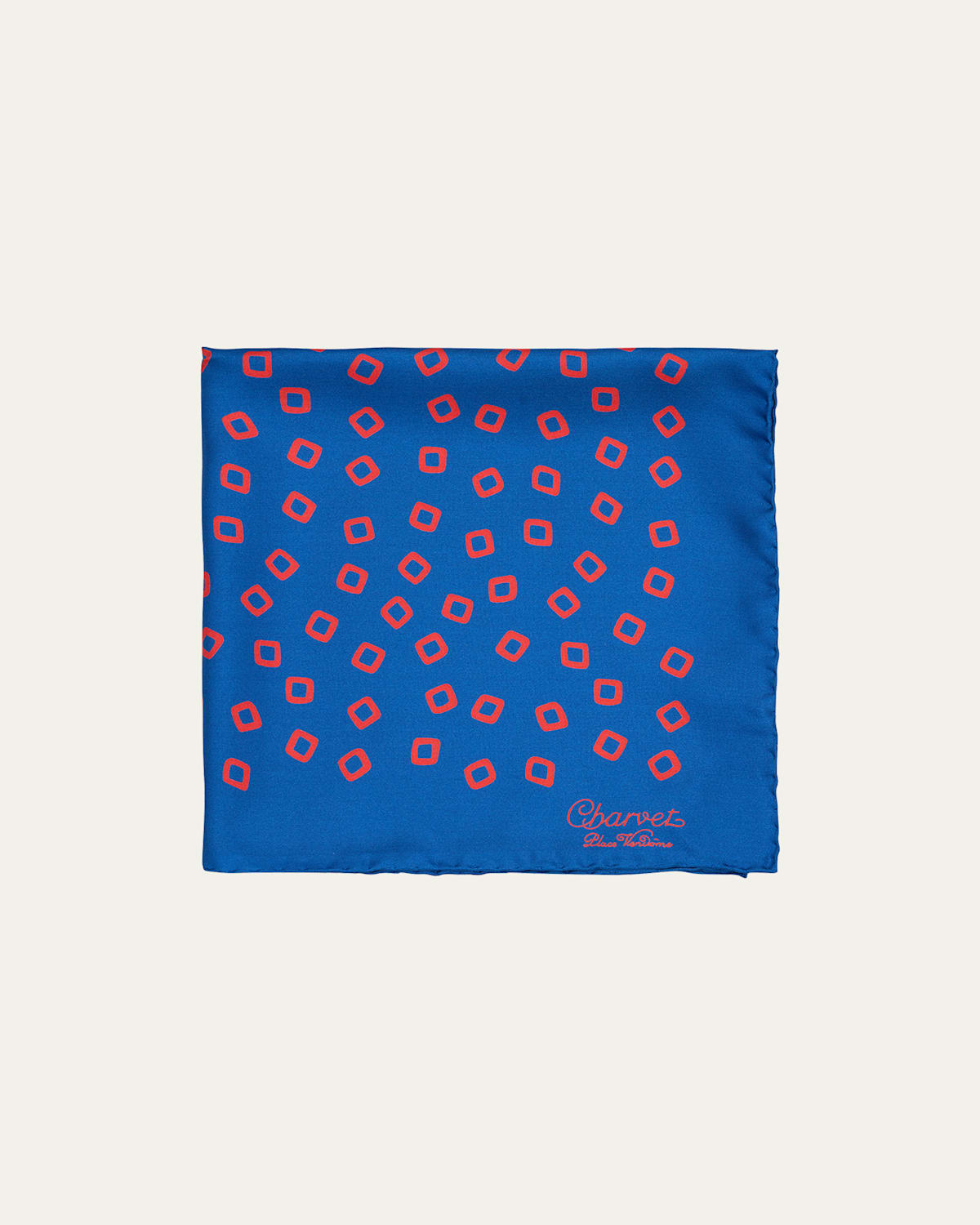 Charvet Men's Printed Silk Pocket Square In Blue Pattern