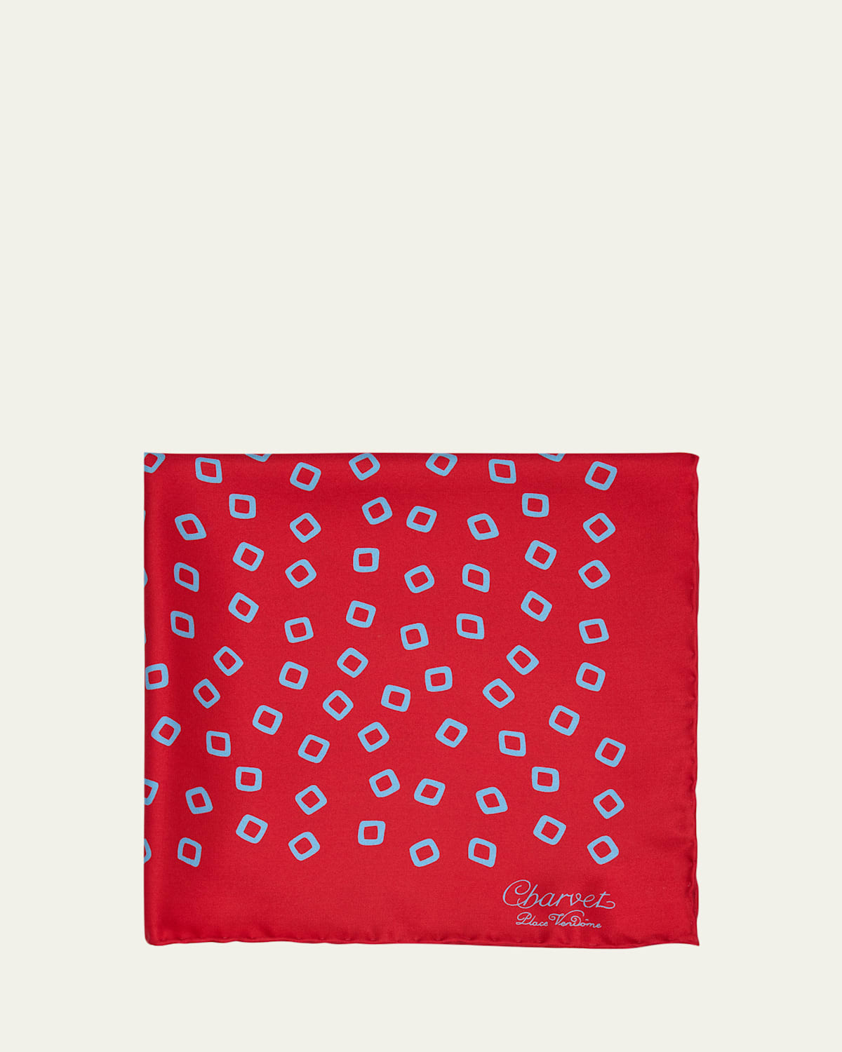 Charvet Men's Printed Silk Pocket Square In Red Pattern