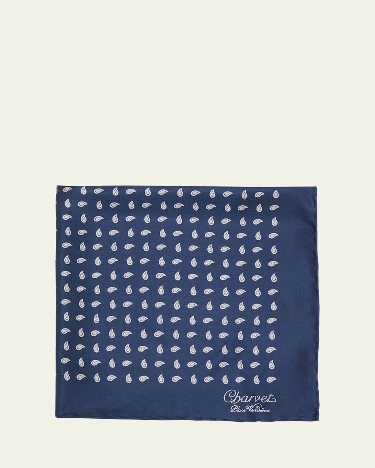 Charvet Men's Printed Silk Pocket Square In Blue/gray