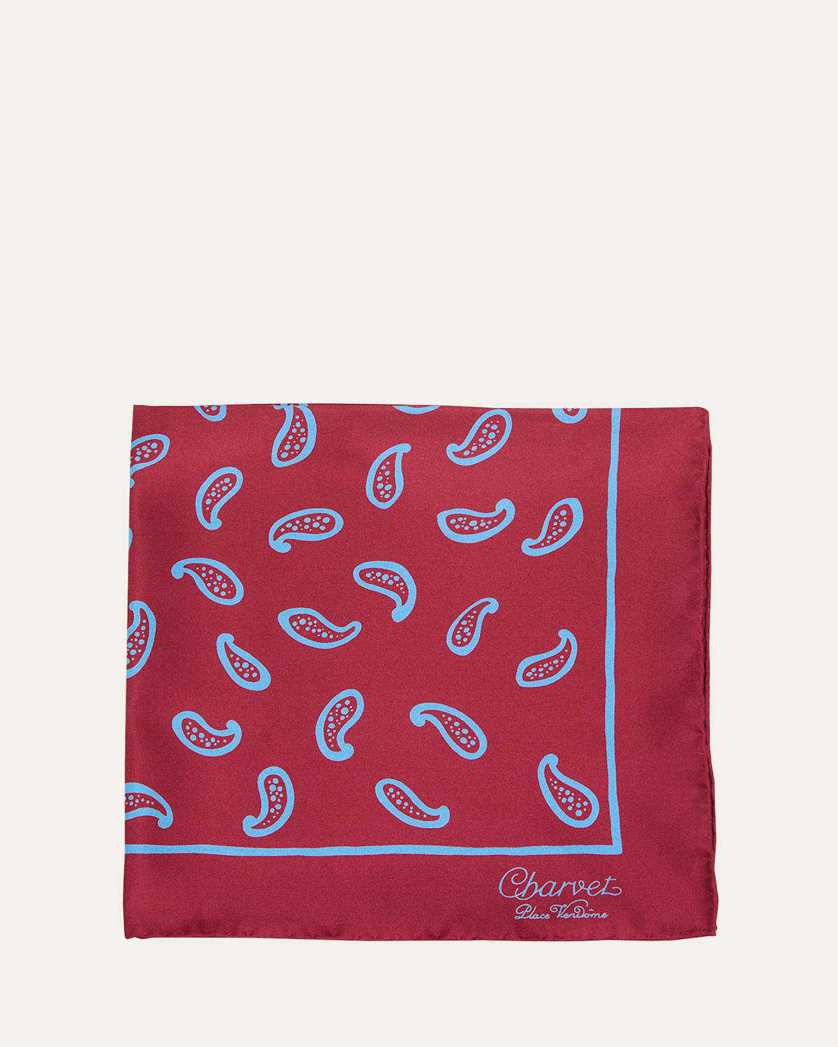 Charvet Men's Printed Silk Pocket Square In Red/blue