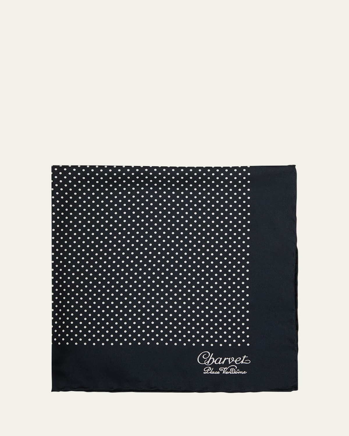 Charvet Men's Silk Dot-print Pocket Square In Black Pattern