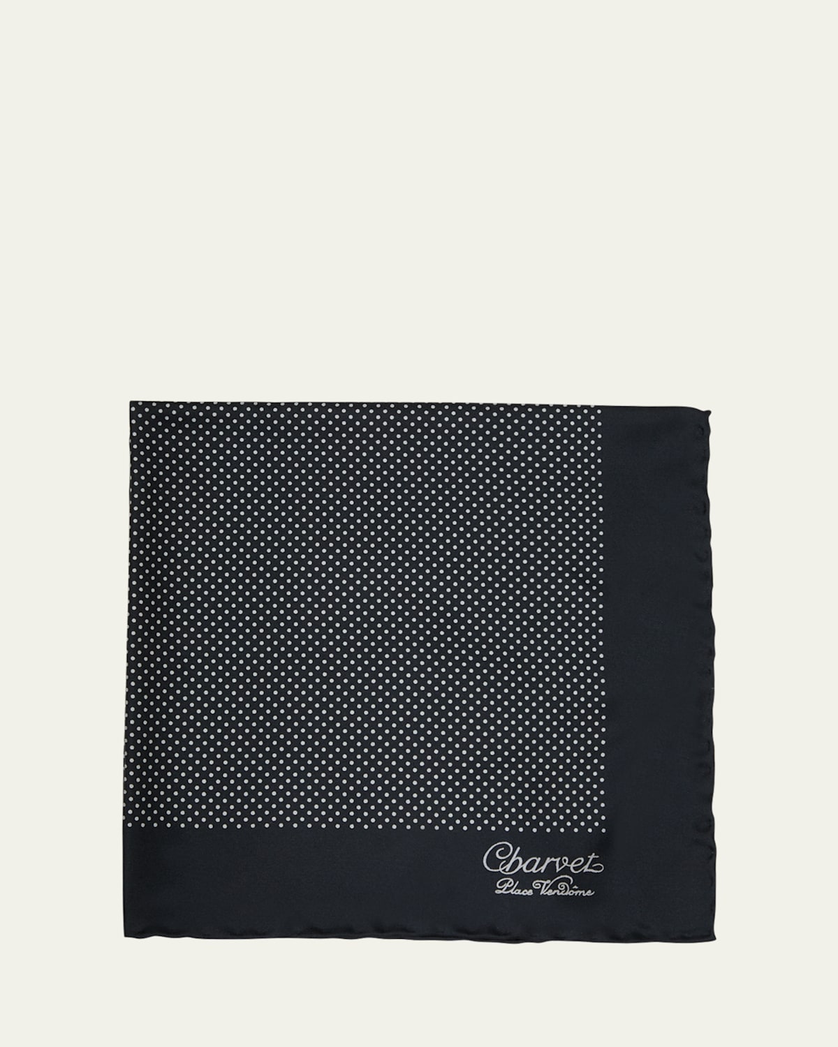 Charvet Men's Silk Dot-print Pocket Square In Black/gray