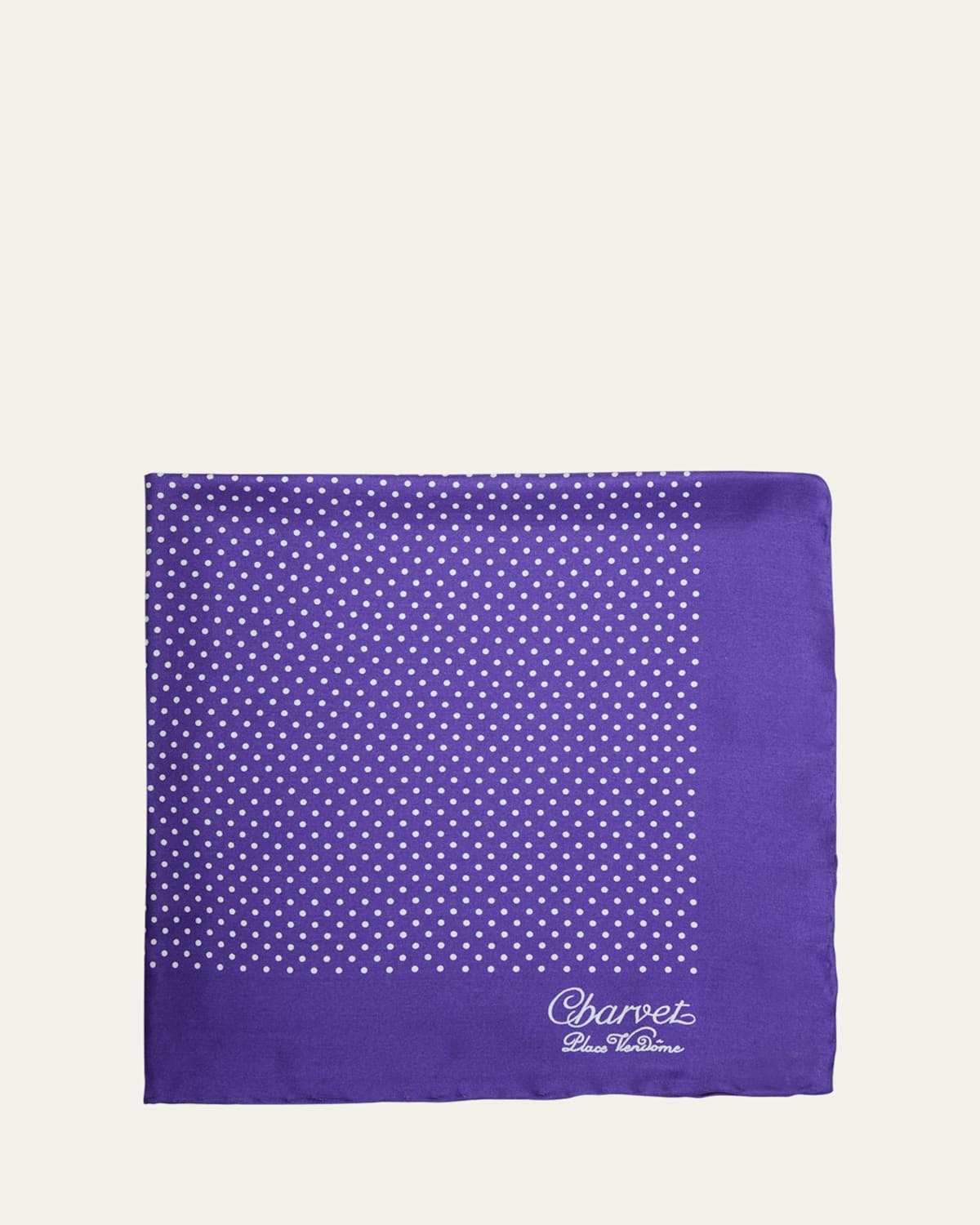 Charvet Men's Silk Dot-print Pocket Square In Purple/white